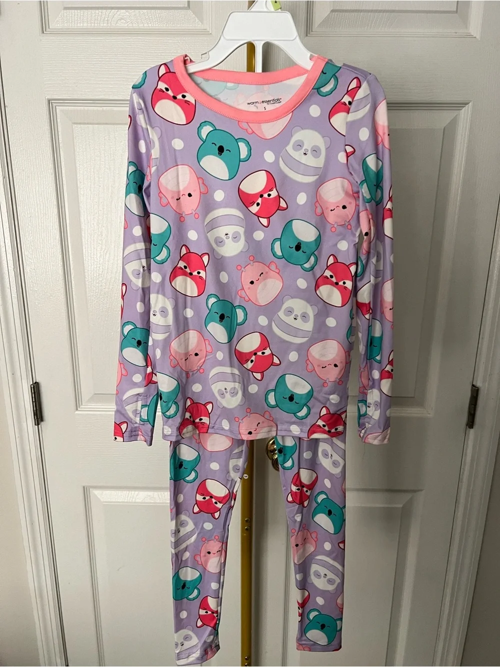 Warm Essentials by Cuddl Duds Girls Squishmallows Pajama Set - Thermal Set - Picture 3 of 5